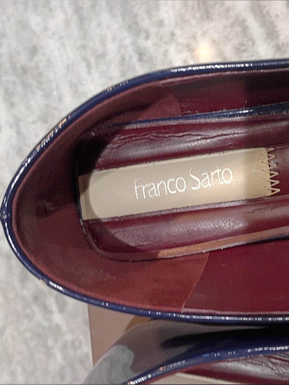 Franco Sarto Navy Patent Mary Jane Flats with Strap Women's Size 8.5 - Picture 5 of 8